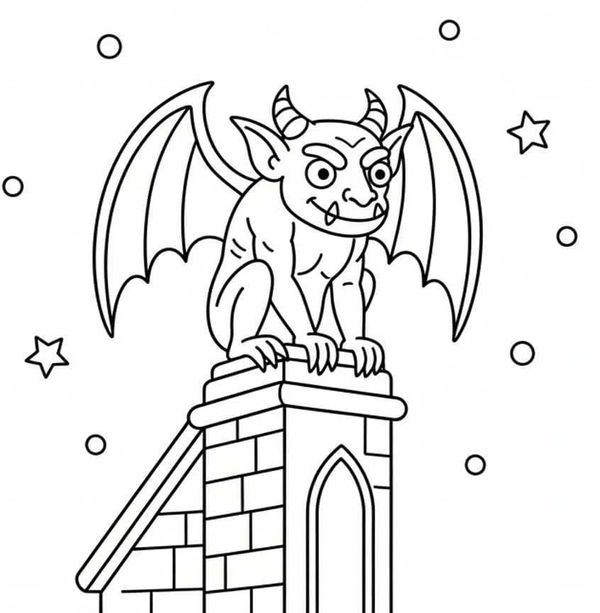Dibujo gratuito gárgola #221774 de la coleccion Personajes para imprimir
