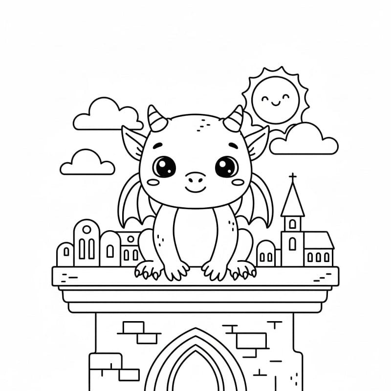 Dibujo gratuito gárgola #221776 de la coleccion Personajes para imprimir