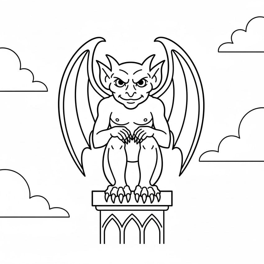 Dibujo gratuito gárgola #221785 de la coleccion Personajes para imprimir