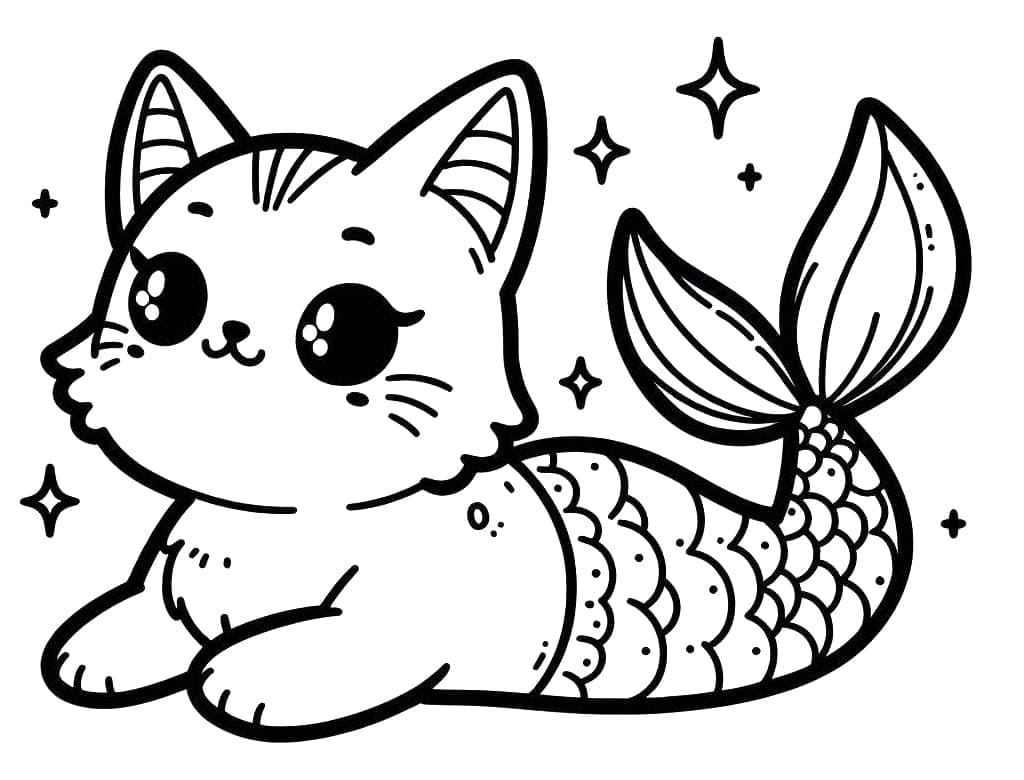 Dibujo gratuito Gato Sirena #212807 de la coleccion Personajes para imprimir Dibujo gratuito Gato Sirena #212807 de la coleccion Personajes para imprimir