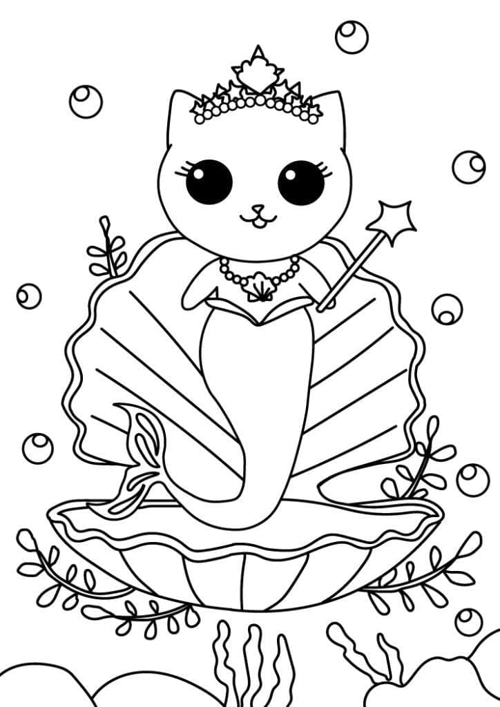 Dibujo gratuito Gato Sirena #212811 de la coleccion Personajes para imprimir Dibujo gratuito Gato Sirena #212811 de la coleccion Personajes para imprimir
