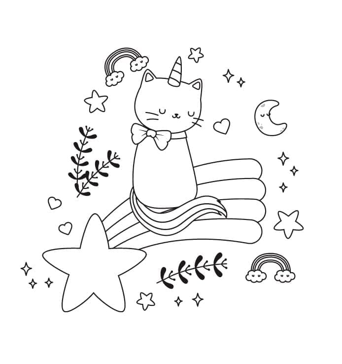 Dibujo gratuito Gato Unicornio #199286 de la coleccion Personajes para imprimir