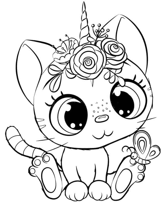 Dibujo gratuito Gato Unicornio #199305 de la coleccion Personajes para imprimir
