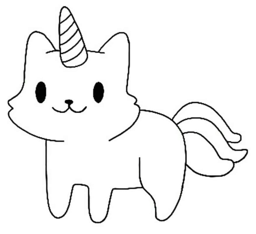 Dibujo gratuito Gato Unicornio #199306 de la coleccion Personajes para imprimir