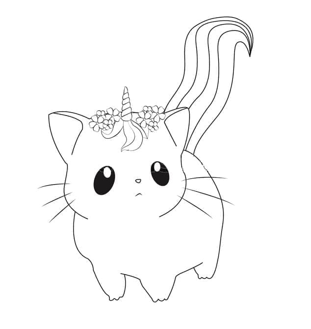 Dibujo gratuito Gato Unicornio #199314 de la coleccion Personajes para imprimir