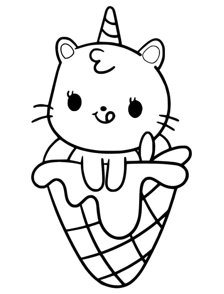Dibujo gratuito Gato Unicornio #199317 de la coleccion Personajes para imprimir
