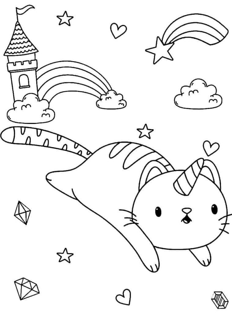 Dibujo gratuito Gato Unicornio #199318 de la coleccion Personajes para imprimir