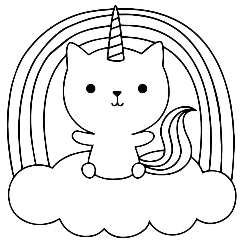 Dibujo gratuito Gato Unicornio #199325 de la coleccion Personajes para imprimir