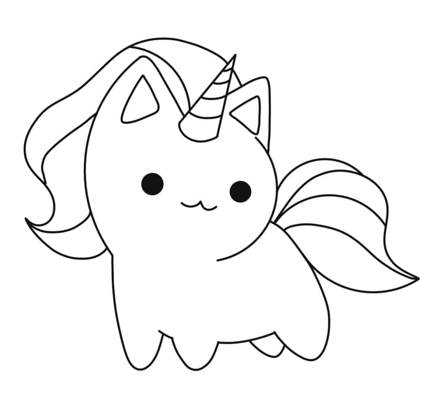 Dibujo gratuito Gato Unicornio #199327 de la coleccion Personajes para imprimir
