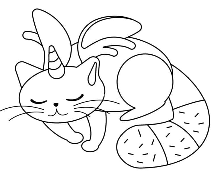 Dibujo gratuito Gato Unicornio #199330 de la coleccion Personajes para imprimir