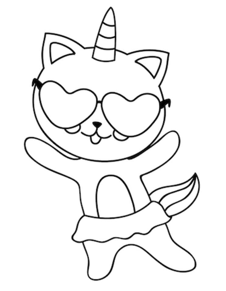 Dibujo gratuito Gato Unicornio #199336 de la coleccion Personajes para imprimir