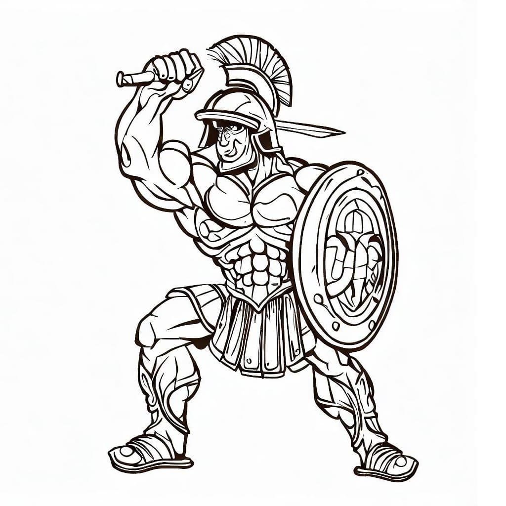 Dibujo gratuito Gladiador #189835 de la coleccion Personajes para imprimir