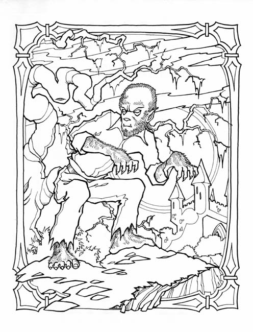 Dibujo para colorear: Hombre lobo (Personajes) #100001 - Dibujos para Colorear e Imprimir Gratis