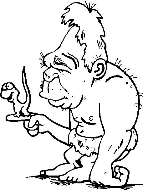 Dibujo para colorear: Hombre prehistórico (Personajes) #150199 - Dibujos para Colorear e Imprimir Gratis
