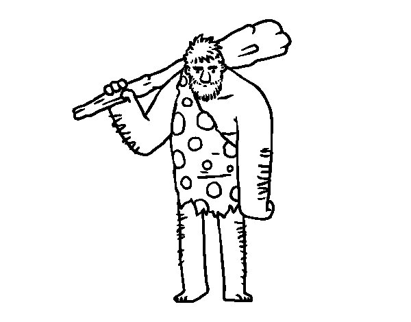 Dibujo para colorear: Hombre prehistórico (Personajes) #150201 - Dibujos para Colorear e Imprimir Gratis