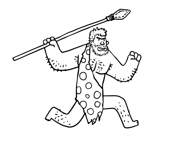 Dibujo para colorear: Hombre prehistórico (Personajes) #150416 - Dibujos para Colorear e Imprimir Gratis