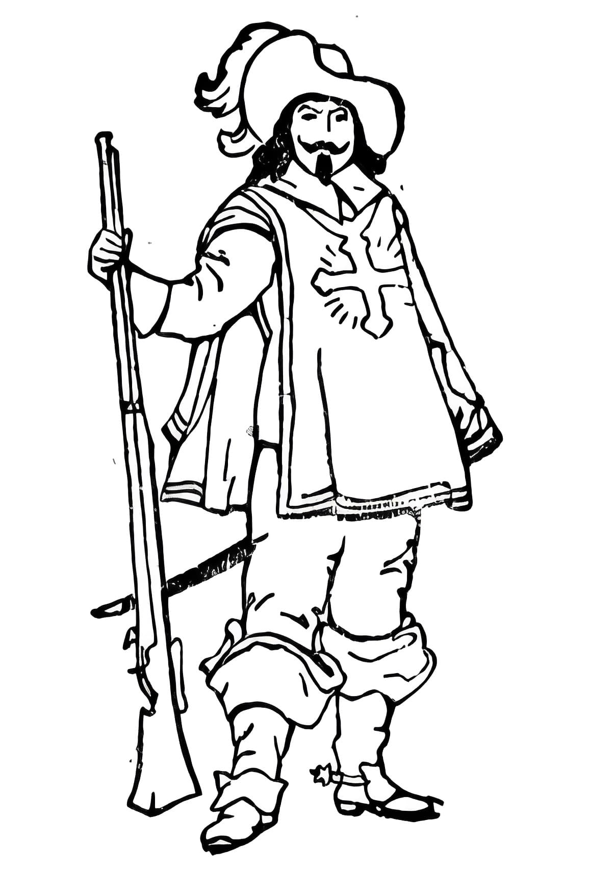 Dibujo gratuito Mosquetero #191153 de la coleccion Personajes para imprimir