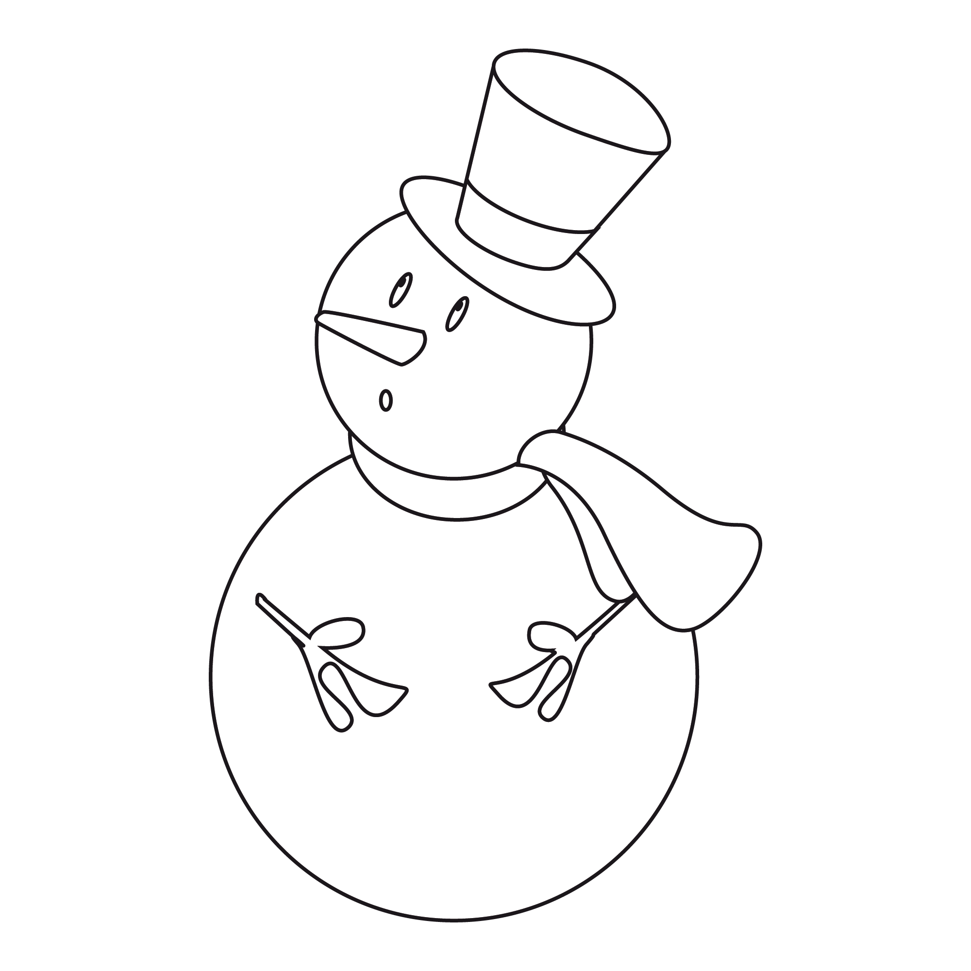 Muñeco de nieve Personajes Dibujos para Colorear e Imprimir Gratis