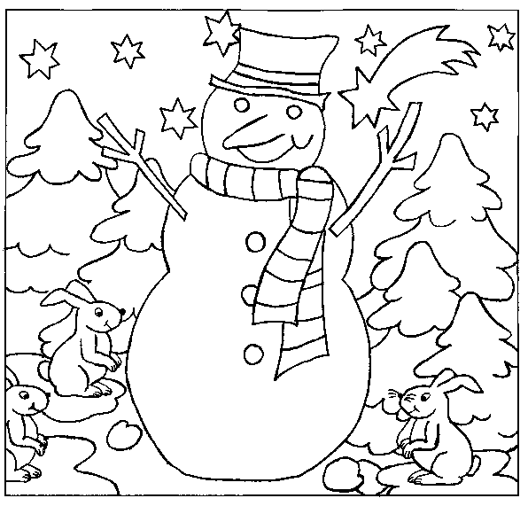 Dibujo para colorear: Muñeco de nieve (Personajes) #89219 - Dibujos para Colorear e Imprimir Gratis