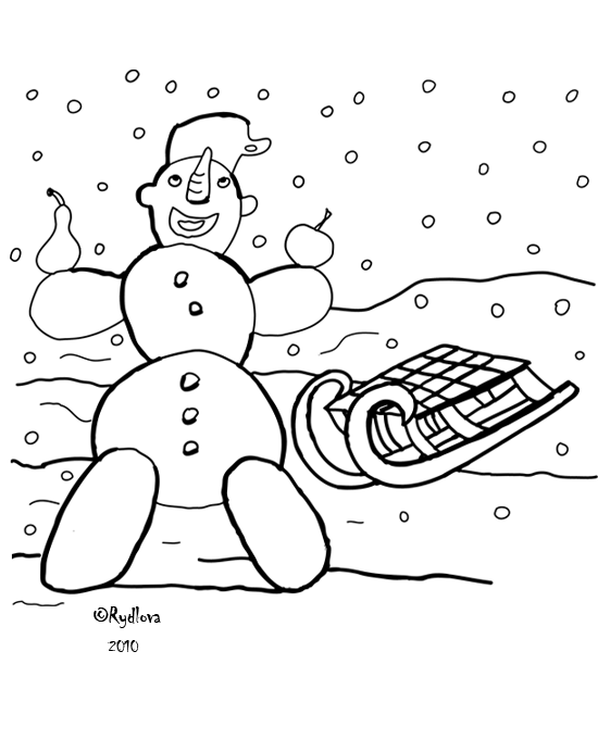 Dibujo para colorear: Muñeco de nieve (Personajes) #89236 - Dibujos para Colorear e Imprimir Gratis