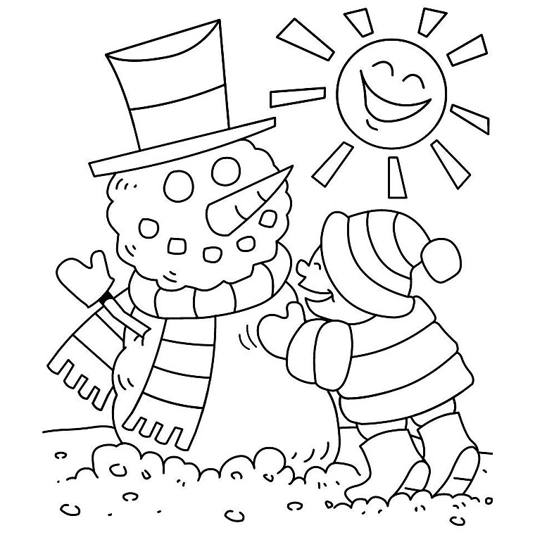 Dibujo para colorear: Muñeco de nieve (Personajes) #89242 - Dibujos para Colorear e Imprimir Gratis