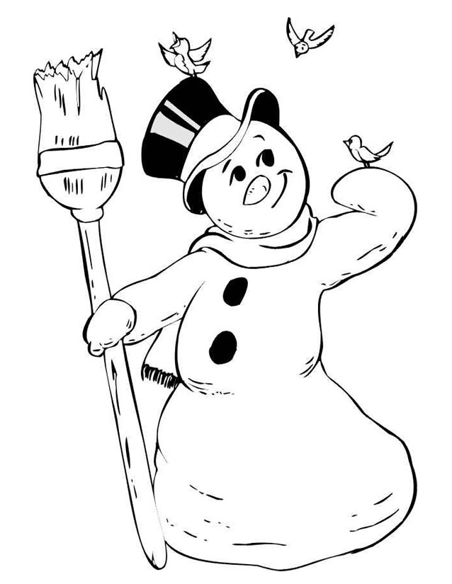 Dibujo para colorear: Muñeco de nieve (Personajes) #89248 - Dibujos para Colorear e Imprimir Gratis