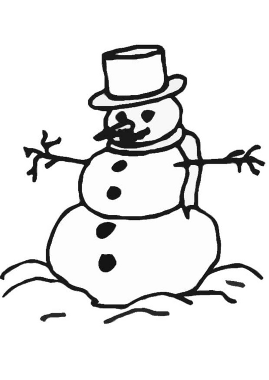 Dibujo para colorear: Muñeco de nieve (Personajes) #89297 - Dibujos para Colorear e Imprimir Gratis