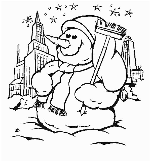 Dibujo para colorear: Muñeco de nieve (Personajes) #89307 - Dibujos para Colorear e Imprimir Gratis