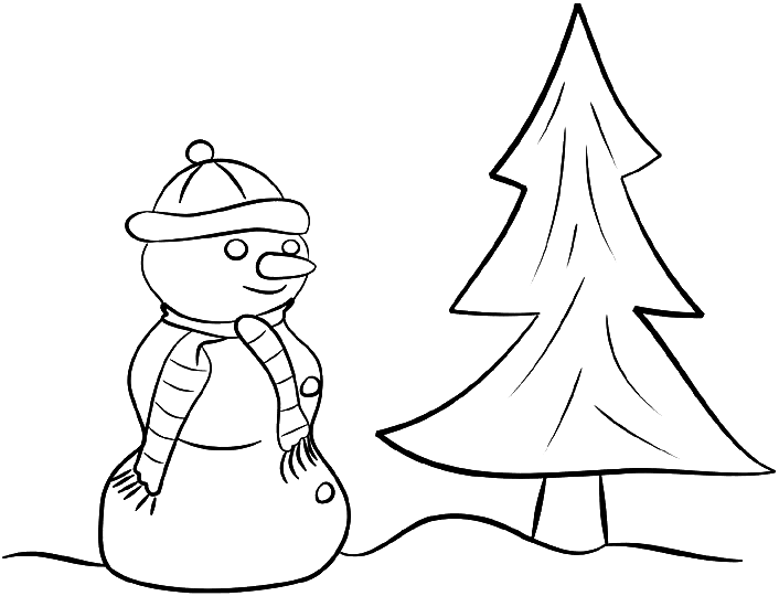 Dibujo para colorear: Muñeco de nieve (Personajes) #89315 - Dibujos para Colorear e Imprimir Gratis