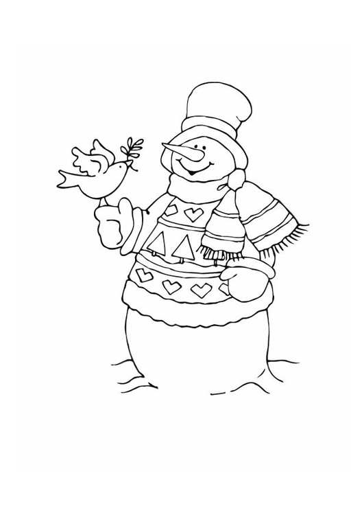 Dibujo para colorear: Muñeco de nieve (Personajes) #89317 - Dibujos para Colorear e Imprimir Gratis