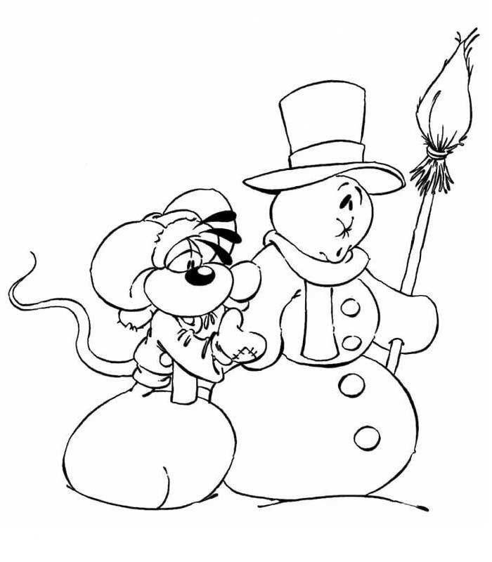 Dibujo para colorear: Muñeco de nieve (Personajes) #89323 - Dibujos para Colorear e Imprimir Gratis