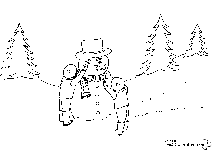 Dibujo para colorear: Muñeco de nieve (Personajes) #89329 - Dibujos para Colorear e Imprimir Gratis