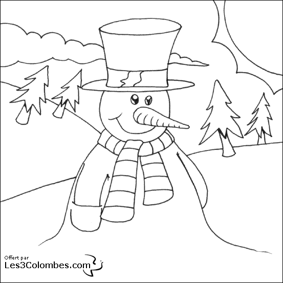 Dibujo para colorear: Muñeco de nieve (Personajes) #89332 - Dibujos para Colorear e Imprimir Gratis