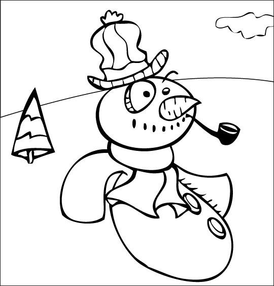 Dibujo para colorear: Muñeco de nieve (Personajes) #89345 - Dibujos para Colorear e Imprimir Gratis