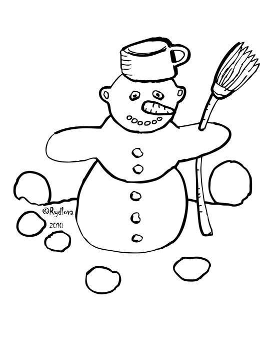 Dibujo para colorear: Muñeco de nieve (Personajes) #89366 - Dibujos para Colorear e Imprimir Gratis