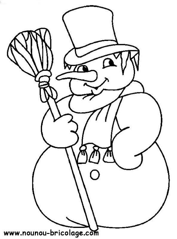 Dibujo para colorear: Muñeco de nieve (Personajes) #89372 - Dibujos para Colorear e Imprimir Gratis