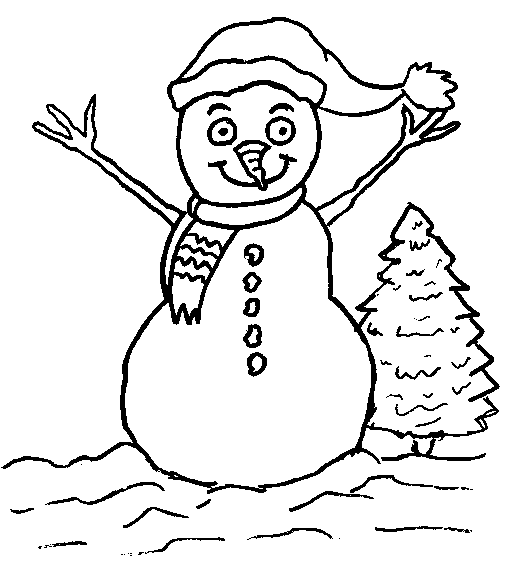 Dibujo para colorear: Muñeco de nieve (Personajes) #89380 - Dibujos para Colorear e Imprimir Gratis