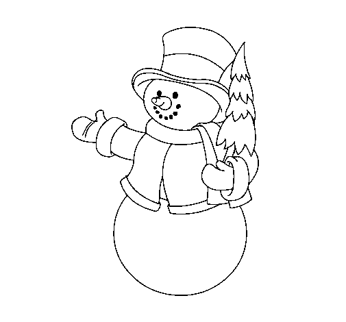 Dibujo para colorear: Muñeco de nieve (Personajes) #89472 - Dibujos para Colorear e Imprimir Gratis