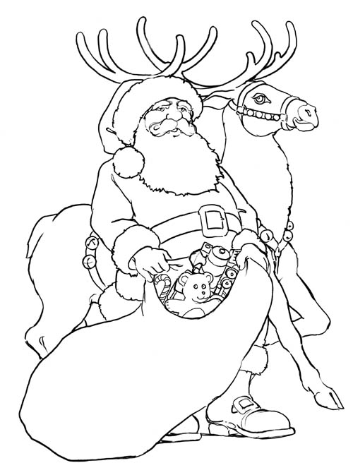 Dibujo para colorear: Papá Noel (Personajes) #104834 - Dibujos para Colorear e Imprimir Gratis