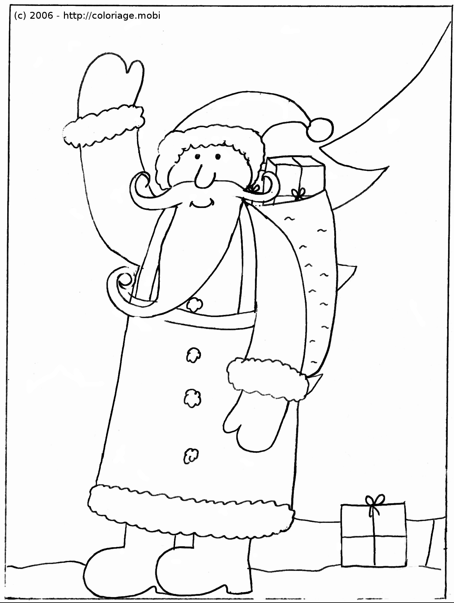 Dibujo para colorear: Papá Noel (Personajes) #104841 - Dibujos para Colorear e Imprimir Gratis