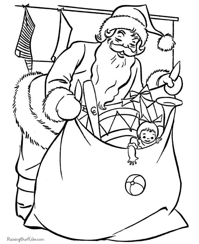 Dibujo para colorear: Papá Noel (Personajes) #104859 - Dibujos para Colorear e Imprimir Gratis