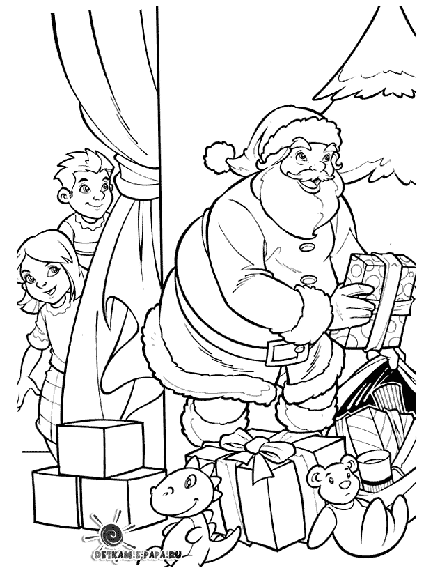 Dibujo para colorear: Papá Noel (Personajes) #104883 - Dibujos para Colorear e Imprimir Gratis