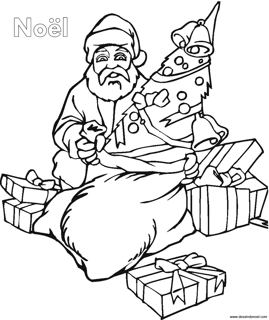 Dibujo para colorear: Papá Noel (Personajes) #104997 - Dibujos para Colorear e Imprimir Gratis