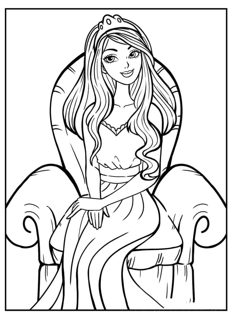 Dibujo gratuito Princesa #170931 de la coleccion Personajes para imprimir