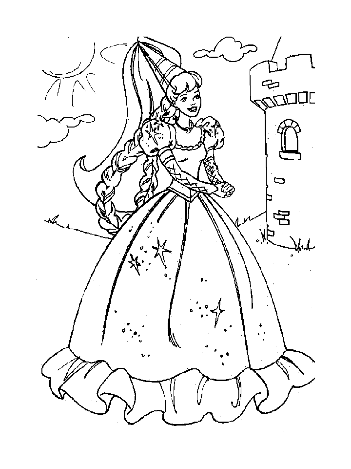 Dibujo para colorear: Princesa (Personajes) #85192 - Dibujos para Colorear e Imprimir Gratis