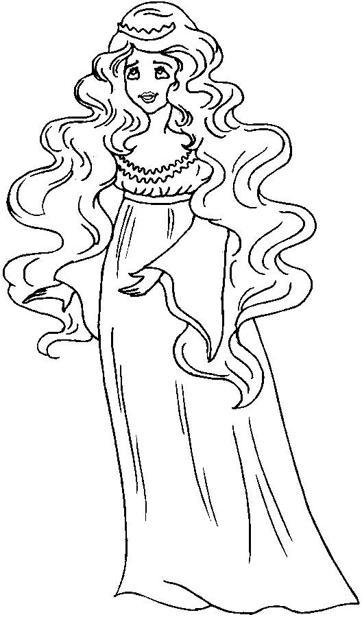 Dibujo para colorear: Princesa (Personajes) #85370 - Dibujos para Colorear e Imprimir Gratis