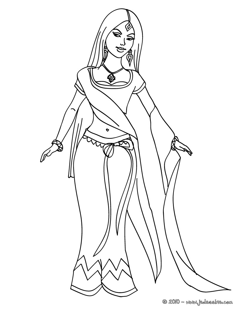 Dibujo para colorear: Princesa (Personajes) #85483 - Dibujos para Colorear e Imprimir Gratis