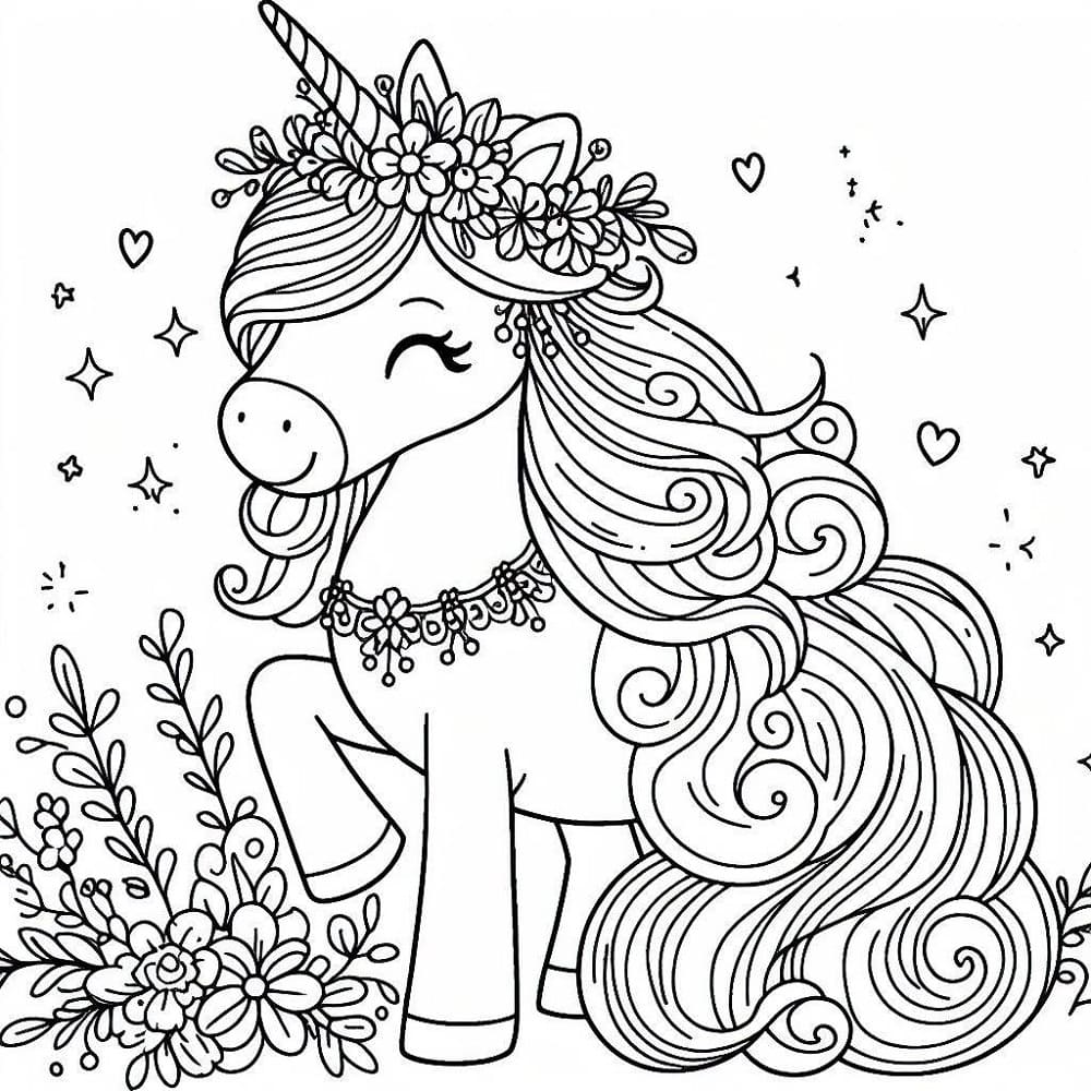 Dibujo gratuito Princesa Unicornio #212026 de la coleccion Personajes para imprimir