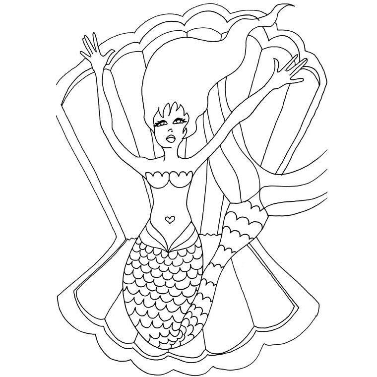 Dibujo para colorear: Sirena (Personajes) #147171 - Dibujos para Colorear e Imprimir Gratis