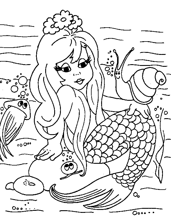 Dibujo para colorear: Sirena (Personajes) #147186 - Dibujos para Colorear e Imprimir Gratis